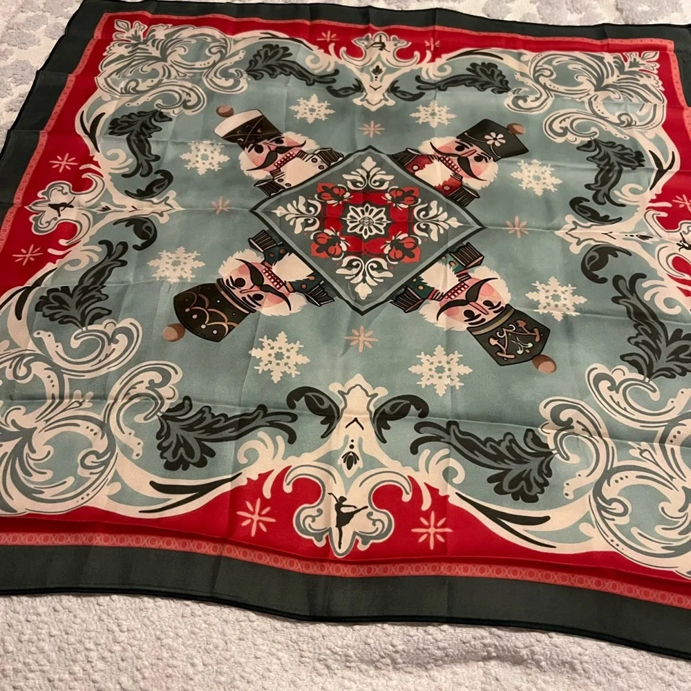Festive Nutcracker Silk Like  Scarf - Picture 6 of 6